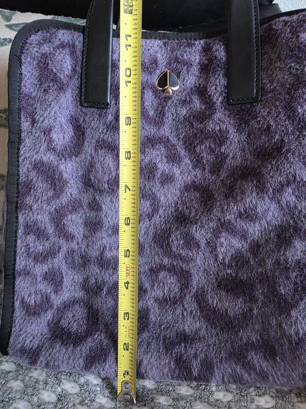 kate spade New York Purple Leopard-Print Fleece Tote